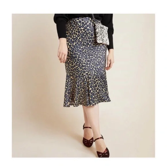 Maeve by Anthropologie Leopard Midi Slip Skirt - Picture 3 of 10